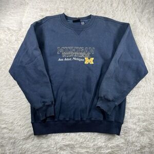 Vintage 90s Michigan Wolverines Sweater Mens Large Heavy Embroidered Sweatshirt